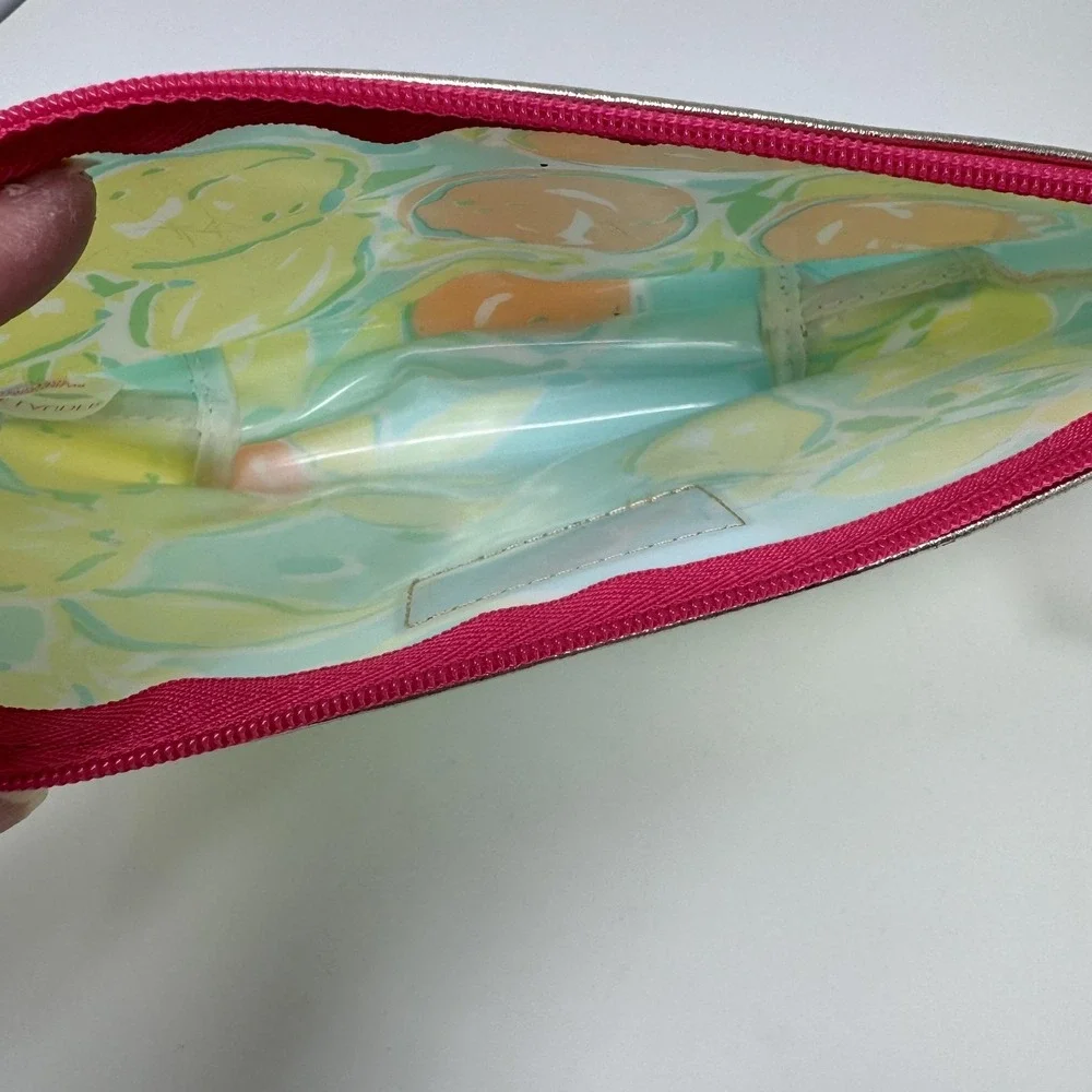 Lilly‎ Pulitzer Estee Lauder Citrus Cosmetic Bag Aqua Pink Travel Toiletry Pouch